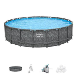 Kit piscine hors sol tubulaire BESTWAY - APX 365™ - 671 x 132 cm - Ronde (Filtre à sable 500 g polysphère échelle bâche)