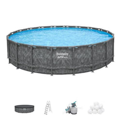 Kit Piscine hors sol tubulaire BESTWAY - APX 365™ - 610 x 132 cm - Ronde (Filtre à sable 500g polysphère échelle bâche)