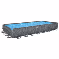 Taille : 9,56 x 4,88 x 1,32 m Volume d'eau à 90 % : 52 231 L Le liner triple épaisseur Tritech® est renforcé pour une meilleu ...