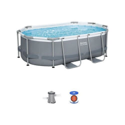 Kit Piscine hors sol tubulaire Bestway Steel Pro max™ - 305 x 200 x 84 cm - Ovale (Livrée avev filtre a cartouche et 1 cart