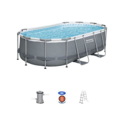 Kit Piscine hors sol tubulaire Bestway Steel Pro max™ - 427 x 250 x 100 cm - Ovale (Avec filtre a cartouche, 1 cartouche et