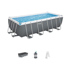 Bestway - Kit Piscine hors sol tubulaire Steel Pro Max™ - 488 x 244 x 122 cm - Rectangulaire (Filtre a sable, échelle, bâche