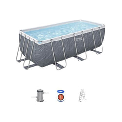Bestway - Kit Piscine hors sol tubulaire Steel Pro Max - 412 x 201 x 122 cm - Rectangulaire (Filtre a cartouche, échelle, 1 car