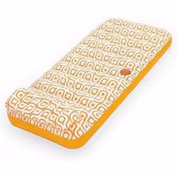 Bestway Matelas de piscine Comfort Plush Deluxe avec porte-gobelet, Blanc, Jaune, Matelas flottant, Monochromatique, PVC, Hom ...