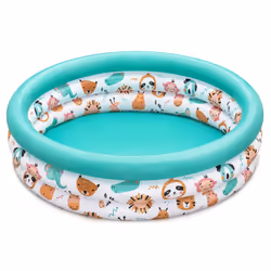Bestway Piscine gonflable pataugeoire trois anneaux pour enfants Safari Pals 1,02 m x 25 cm, 101 L, Piscine gonflable, Enfant ...