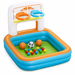 Bestway Piscine à balles gonflable 3 en 1 Kick 'N Swish avec 18 balles