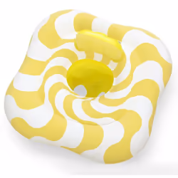 Bestway Bouée culotte carrée pour bébé Swim Safe ABC Comfort Plush Wavy 2 anneaux, Blanc, Jaune, Bouée, Motif, PVC, 1 an(s),  ...