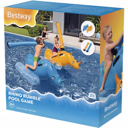 Bestway Jeu de piscine gonflable pour 2 personnes Rhino Rumble, Bouée à chevaucher, Garçon/Fille, Polyvinyl chloride (PVC), C ...