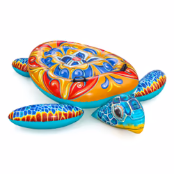 Bestway Bouée à chevaucher pour enfants Mediterranean Turtle 1,83 m x 1,73 m