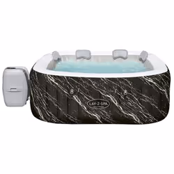 Bestway - Spa gonflable Lay-Z-Spa Hollywood - 140 airjets - 180 x 180 x 66 cm - 4 a 6 places - Carré (couverture, cartouche)