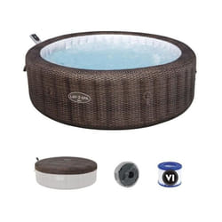 Bestway - Spa gonflable Lay-Z-Spa Bali - 180 airjets - 216 x 71 cm - 5 a 7 places - Rond (couverture, cartouche, diffuseur)