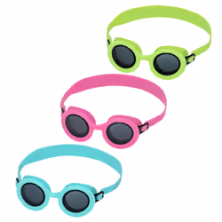 Bestway Lunettes de natation AquaShades pour enfants de plus de 3 ans, Unisexe, Taille unique, Vert, Rose, Turquoise, Polycar ...