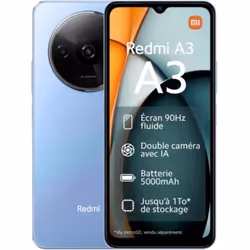 Xiaomi Redmi A3, 17 cm (6.71"), 4 Go, 128 Go, 8 MP, Android 14, Bleu