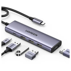 Hub USB-C 5-en-1 UGREEN - HDMI - 3 Ports USB-A 3.0 - Charge Rapide - Compatible MacBook et XPS