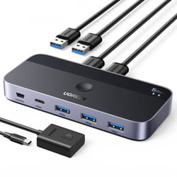 Switch 2 en 4 pour 2 ordinateurs usb 3.0 + 2x câble usb-a noir
