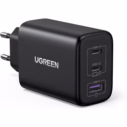 Chargeur USB C - UGREEN - 65W - 3 Ports - Compatible iPhone et MacBook - Design Compact