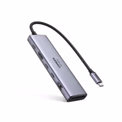 Hub USB-C Ugreen Revodok 7 en 1 HDMI 4K60Hz 2xUSB-C3.2 USB-A3.2 SD/TF PD100W Gris