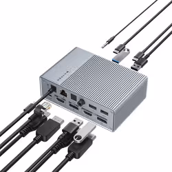 Targus HDG215-EUZ hub & concentrateur USB 3.2 Gen 2 (3.1 Gen 2) Type-C Argent