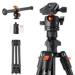 638/163 m Trépied Caméra Trépied de Voyage en Aluminium Charge 8kg avec Tête de 28mm Colonne Centrale Transversale et Clip