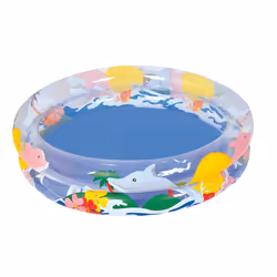 Bestway PISCINE TRANSPARENTE VIE SOUMARINE Φ91cm x H20cm, 74 L, Vinyl, Multicolore