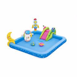 Bestway Aire de jeux piscine gonflable Little Astronaut avec toboggan, Piscine hors sol, Rectangulaire, 2 an(s), Bleu