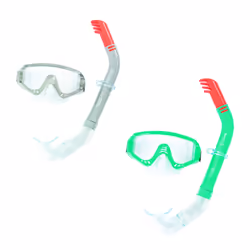 Bestway MASQUE & TUBA SNORKELITE, Adulte, Masque intégral, Plongée en apnée, Polycarbonate, Bleu, Vert, 14 an(s)