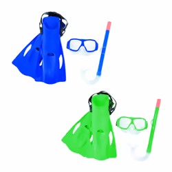 Bestway KIT TUBA DE NATATION SURE, Enfant, Bleu, Vert, Violet, 7 an(s), 14 an(s), 37-41, 5-8