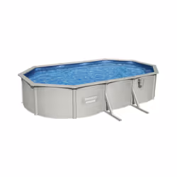 Bestway Hydrium Oval 6.10m x 3.60m x 1.20m, Gris/Bleu, 19929 L, Piscine hors sol, Echelle, Bleu, Gris, 213,6 kg