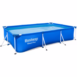 Bestway Steel Pro Piscine tubulaire Frame Pool 3.00m x 2.01m x 66cm, 3300 L, Piscine hors sol, Bleu, 18,3 kg
