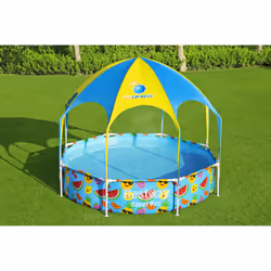 Bestway Steel Pro 2.44m x 51cm Splash-in-shade Play Pool, Orange/Jaune - Vue supplémentaire 6