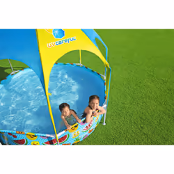 Bestway Steel Pro 2.44m x 51cm Splash-in-shade Play Pool, Orange/Jaune - Vue supplémentaire 8