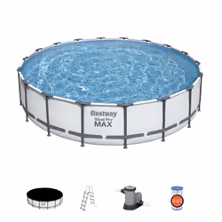 Bestway Steel Pro 5.49m x 1.22m, Bleu, 23062 L, Piscine hors sol, Echelle, Bleu, 85,6 kg