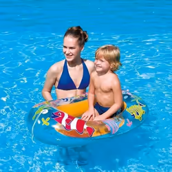 Bestway Bateau gonflable SET RADEAU POUR ENFANTS, Piscine, Bateau gonflable, Turquoise, Jaune, Vinyl, 1 personne(s), Sac à do ...