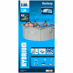 Bestway Hydrium 3.60m x 1.20m, Gris/Bleu - Vue supplémentaire 24