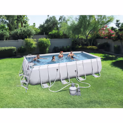 Bestway Power Steel Rectangular 5.49m x 2.74m x 1.22m, Gris/Bleu - Vue supplémentaire 2