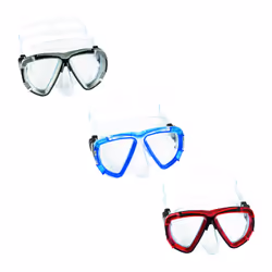 Bestway Masque Rayure Noire, Adulte, Demi-masque, Plongée en apnée, Polycarbonate, Noir, Bleu, Rouge, 14 an(s)