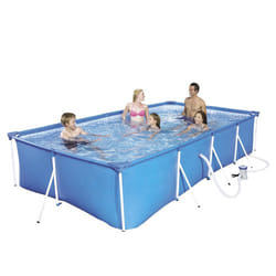BESTWAY Piscine hors sol rectangle Steel Pro™ 400 x 211 x 81 cm bleu clair avec filtre à cartouche