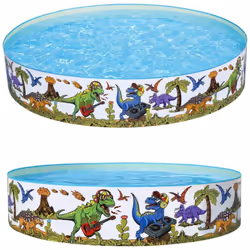Bestway PPISCINE DINOSAURE FILL ’N FUN Φ1.83m x H38cm, Piscine hors sol, 749 L, Rond, 2 an(s), PVC, Vinyl, Multicolore