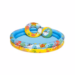 Moulage Général Méridional Bte/Set Piscine D122M H 20 + Bouee, 3 an(s), Vinyl, Multicolore