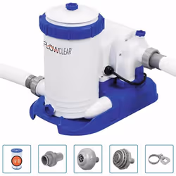 Bestway Pompe de filtration à cartouche FLOWCLEAR™ type IV, Pompe à filtre à cartouche, Bleu, Gris, 3,2 cm, 1100 L, 57,5 m, S ...
