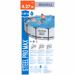 Bestway 56950 piscine hors sol Rond 13030 L Bleu - Vue supplémentaire 18
