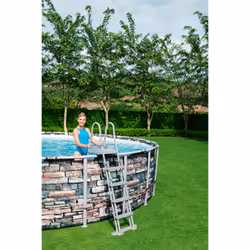 Bestway 56886 piscine hors sol Rond 26000 L Bleu, Gris - Vue supplémentaire 6