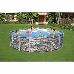 Bestway 56886 piscine hors sol Rond 26000 L Bleu, Gris - Vue supplémentaire 7