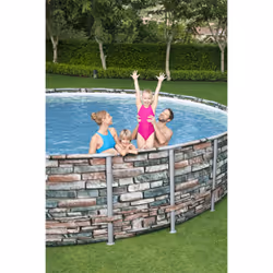 Bestway 56886 piscine hors sol Rond 26000 L Bleu, Gris - Vue supplémentaire 8