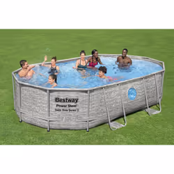 Bestway Power Steel Swim Vista Series 16' x 10' x 42"/4.88m x 3.05m x 1.07m Oval Pool Set - Vue supplémentaire 10