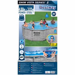 Bestway Power Steel Swim Vista Series 16' x 10' x 42"/4.88m x 3.05m x 1.07m Oval Pool Set - Vue supplémentaire 17