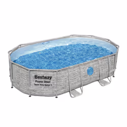 Bestway Power Steel Swim Vista Series 16' x 10' x 42"/4.88m x 3.05m x 1.07m Oval Pool Set