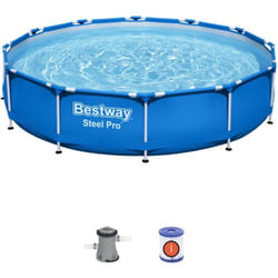 Bestway - Piscine hors sol ronde Steel Pro 366 x 76 cm bleu clair