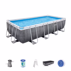 Bestway 56996, 11532 L, Piscine hors sol, Adultes et enfants, Echelle, Gris, 95,3 kg