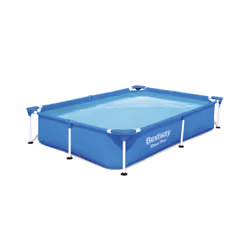 Bestway Steel Pro Piscine tubulaire Frame Pool 2.21m x 1.50m x 43cm, 1200 L, Piscine hors sol, Bleu, 10,3 kg